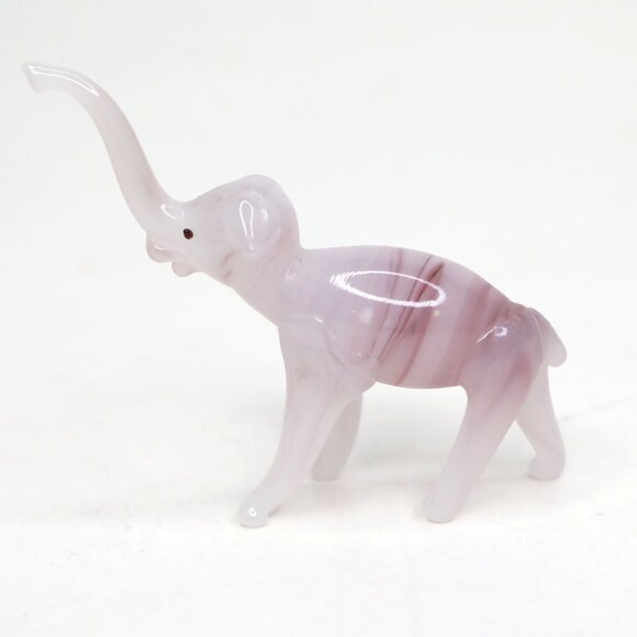 Vintage Mini Glass Animal Figurines Set Horse & Elephant Murano Style Pink Blue - Picture 4 of 15